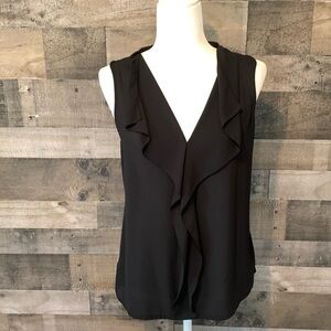 Ann Taylor Loft Sleeveless Ruffle Front Top